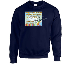 Invasion Of Panama - Just Cause - Fort Kobbe - Cz W Svc Ribbons W Map W C-130s X 300 Classic T Shirt, Crewneck Sweatshirt, Hoodie, Long Sleeve