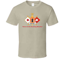 Load image into Gallery viewer, Army - 38th Signal Battalion - Dui - W Bn Number - Sig Br  - Voice Of The Pershing Missiles - No Txt X 300 T Shirt
