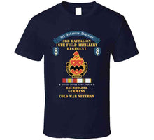 Load image into Gallery viewer, 8th Infantry Division Scroll - 3rd Bn, 16th Field Artillery Regiment - Baumholder Germany - Cold War Vet W Cold Svc X 300 T Shirt
