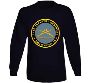 Army - 24th Infantry Regiment - Fort Mckavett, Tx - Buffalo Soldiers W Inf Branch Classic T Shirt, Crewneck Sweatshirt, Hoodie, Long Sleeve