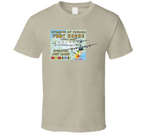 Invasion Of Panama - Just Cause - Fort Kobbe - Cz W Svc Ribbons W Map W C-130s X 300 T Shirt