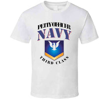 Load image into Gallery viewer, Navy - Rank - E4 - Po3 - Gold W White X 300 T Shirt
