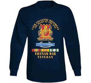 Army - Dui - 14th Infantry Regiment The Right Of The Line W Cib -  Vn Svc X 300 Classic T Shirt, Crewneck Sweatshirt, Hoodie, Long Sleeve