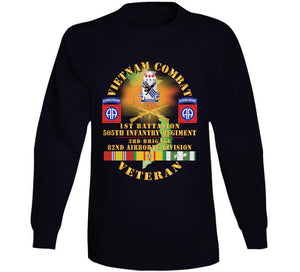 Army - Vietnam Combat Vet -1st Bn, 505th Infantry Regiment, 3rd Bde 82nd Airborne Div W  Dui - Br  W  Vn Svc X 300 T Shirt