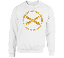 Load image into Gallery viewer, Army - Us Army Field Artillery Combat Veteran W Branch Wo Txt T Shirt
