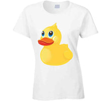 Load image into Gallery viewer, Yellow Rubber Duck - Oblique Left Front Ladies T Shirt
