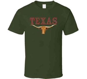 Texas - Rattler Skin -texas Longhorn - Outline Red X 300 Classic T Shirt, Crewneck Sweatshirt, Hoodie, Long Sleeve