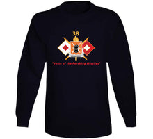 Load image into Gallery viewer, Army - 38th Signal Battalion - Dui - W Bn Number - Sig Br  - Voice Of The Pershing Missiles - No Txt X 300 T Shirt
