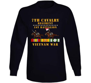 Army - 1st Battalion,  7th Cavalry Regiment - Vietnam War Wt 2 Cav Riders And Vn Svc X 300   Classic T Shirt, Crewneck Sweatshirt, Hoodie, Long Sleeve