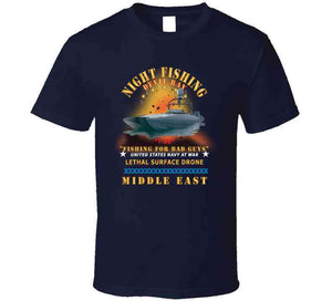 Navy - T-38 - Devil Ray - Night Fishing For Bad Guys - Middle East W Fire X 300 T Shirt