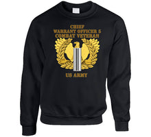 Load image into Gallery viewer, Army - Emblem - Warrant Officer 5 - Cw5 W Eagle - Combat Veteran T Shirt
