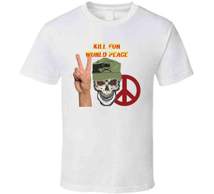 Army - Ranger Patrol Cap - Skull - Kill For World Peace W Flames Font X 300 Classic T Shirt, Crewneck Sweatshirt, Hoodie, Long Sleeve