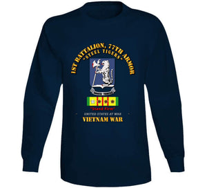 Army - 1st Bn 77th Armor W 8 Vn Campaign Stars Classic T Shirt, Crewneck Sweatshirt, Hoodie, Long Sleeve