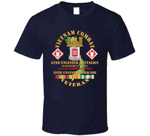 Army - Vietnam Combat Veteran - 62nd Engineer Bn,  20th Engineer Brigade  Ssi W Vn Svc X 300 T Shirt