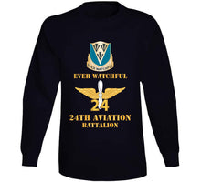 Load image into Gallery viewer, Army - 24th Aviation Battalion - Dui - Ever Watchful W Br - 24 Bn Number X 300 T Shirt
