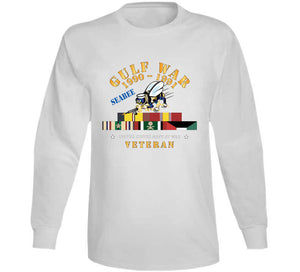 Gulf War 1990 - 1991 W Svc Ribbons - Car - Seabee X 300 Classic T Shirt, Crewneck Sweatshirt, Hoodie, Long Sleeve