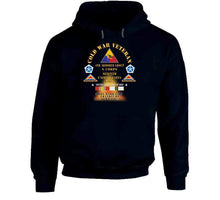 Load image into Gallery viewer, Cold War Vet -  4th Armored Group - Frankfurt Germany W Fire - V Corps, 7th Us Army Ssi W Dui - Cold X 300 Classic T Shirt, Crewneck Sweatshirt, Hoodie, Long Sleeve
