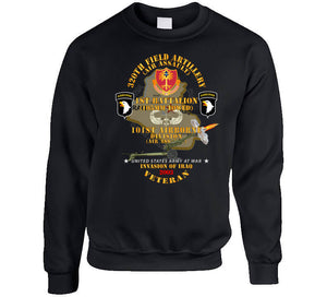 Army - 1st Bn, 320th Fa, 101st Airborne Div - Invasion - 2003 W Aa Badge - W 105mm  Map Classic T Shirt, Crewneck Sweatshirt, Hoodie, Long Sleeve