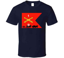 Load image into Gallery viewer, Union Army - Bravo Battery 1st Rhode Island Light Artillery With Guidon In Back T Shirt
