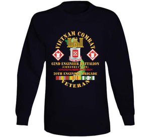 Army - Vietnam Combat Veteran - 62nd Engineer Bn,  20th Engineer Brigade  Ssi W Vn Svc X 300 T Shirt