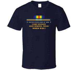 Army - Camp Stanley, Leon Springs, Texas with World War I Service Ribbon Classic T Shirt, Crewneck Sweatshirt, Hoodie, Long Sleeve