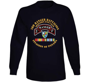 Army - Panama - 3rd Rgr Bn Operation Just Cause W Svc Ribbons X 300 Classic T Shirt, Crewneck Sweatshirt, Hoodie, Long Sleeve