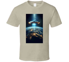 Load image into Gallery viewer, Alien Spaceship Flying Above The Earth Classic T Shirt, Crewneck Sweatshirt, Hoodie, Long Sleeve
