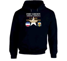 Load image into Gallery viewer, Army - Fort Liberty North Carolina - Us Army Forces Command (forscom) Ssi - Dui X 300 T Shirt
