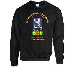 Army - 1st Bn 77th Armor W 8 Vn Campaign Stars Classic T Shirt, Crewneck Sweatshirt, Hoodie, Long Sleeve