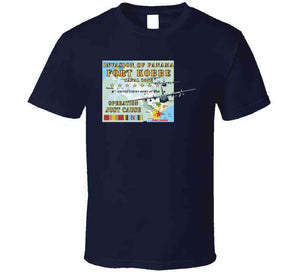 Invasion Of Panama - Just Cause - Fort Kobbe - Cz W Svc Ribbons W Map W C-130s X 300 T Shirt