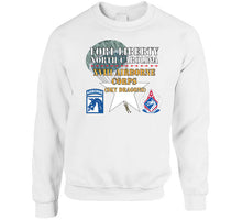 Load image into Gallery viewer, Army - Fort Liberty North Carolina - Xviii Airborne Corps (sky Dragons) - Ssi - Dui W Parachute X 300 T Shirt
