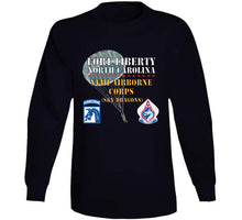 Load image into Gallery viewer, Army - Fort Liberty North Carolina - Xviii Airborne Corps (sky Dragons) - Ssi - Dui Wo Star W Parachute X 300 T Shirt
