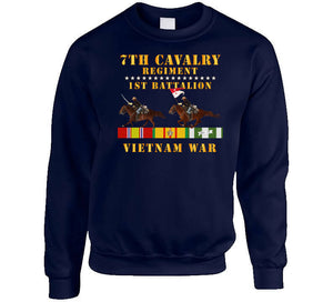 Army - 1st Battalion,  7th Cavalry Regiment - Vietnam War Wt 2 Cav Riders And Vn Svc X 300 Classic T Shirt, Crewneck Sweatshirt, Hoodie, Long Sleeve