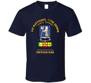 Army - 1st Bn 77th Armor W 8 Vn Campaign Stars Classic T Shirt, Crewneck Sweatshirt, Hoodie, Long Sleeve