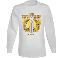 Load image into Gallery viewer, Army - Emblem - Warrant Officer 5 - Cw5 W Eagle - Combat Veteran T Shirt

