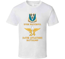 Load image into Gallery viewer, Army - 24th Aviation Battalion - Dui - Ever Watchful W Br - 24 Bn Number X 300 T Shirt
