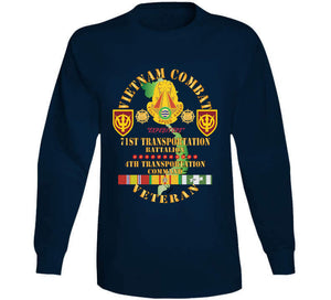 Army - Vietnam Combat Veteran W 71st Transportation Bn, 4th Trans Command W Vn Svc X 300 Classic T Shirt, Crewneck Sweatshirt, Hoodie, Long Sleeve