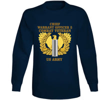 Load image into Gallery viewer, Army - Emblem - Warrant Officer 5 - Cw5 W Eagle - Combat Veteran T Shirt
