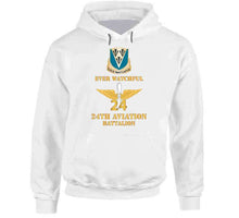 Load image into Gallery viewer, Army - 24th Aviation Battalion - Dui - Ever Watchful W Br - 24 Bn Number X 300 T Shirt

