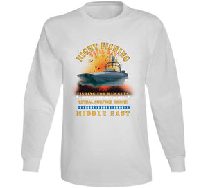 Navy - T-38 - Devil Ray - Night Fishing For Bad Guys - Middle East W Fire X 300 T Shirt