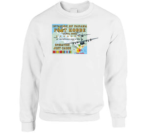 Invasion Of Panama - Just Cause - Fort Kobbe - Cz W Svc Ribbons W Map W C-130s X 300 Classic T Shirt, Crewneck Sweatshirt, Hoodie, Long Sleeve