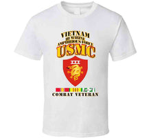 Load image into Gallery viewer, Usmc -  Iii Maf - Combat Vet  W 1 Row Vn Svc Ribbons T Shirt
