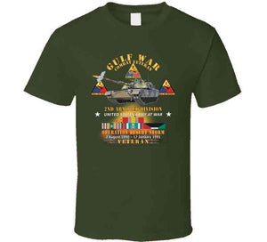 Desert Storm - 2nd Armored Div - Combat Veteran W Gulf Svc X 300 T Shirt