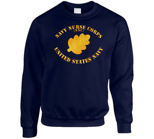 Navy - Navy Nurse Corps Pin Branch W Txt Classic T Shirt, Crewneck Sweatshirt, Hoodie, Long Sleeve