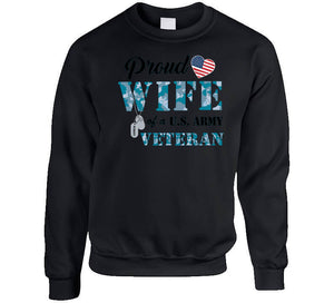 Proud Wife Of A Us Army Veteran Navy Camo W Black Txt X 300 T Shirt