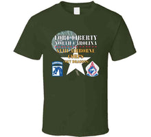 Load image into Gallery viewer, Army - Fort Liberty North Carolina - Xviii Airborne Corps (sky Dragons) - Ssi - Dui W Parachute X 300 T Shirt
