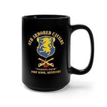 Load image into Gallery viewer, Black Mug 15oz - Army - 6th ACR w Cav Br Ft Knox Kentucky - Red Txt X 300
