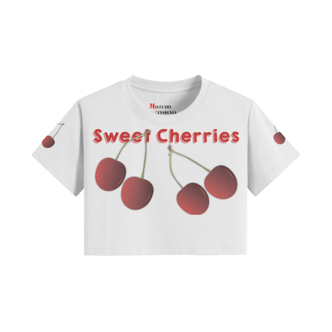 Women's Crop Top T-shirt - Sweet Cherries!