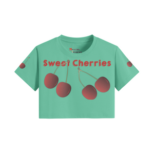 Women's Crop Top T-shirt - Sweet Cherries!