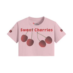 Women's Crop Top T-shirt - Sweet Cherries!